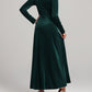 Square Neck Long Sleeve Velvet Dress